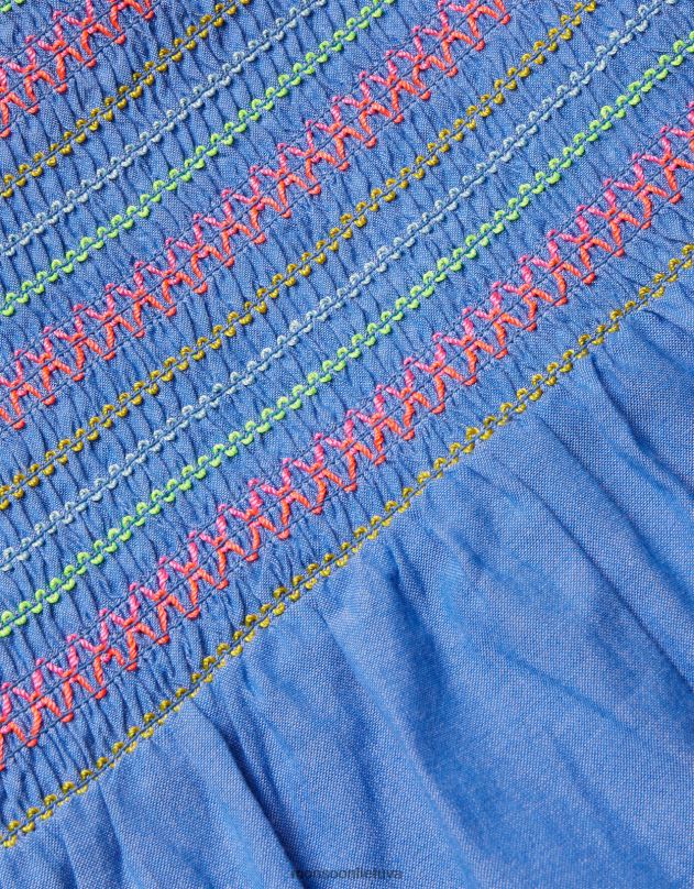 Monsoon shirred chambray žaidimų kostiumas mergina mėlyna apranga DPXBJ1947