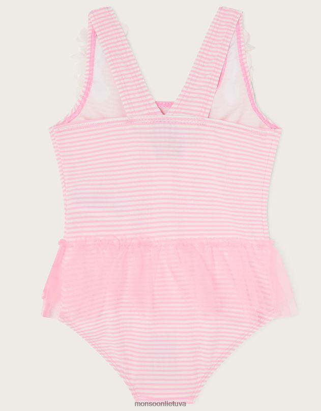 Monsoon sijonuotas seersucker maudymosi kostiumėlis kūdikiui mergina rožinis apranga DPXBJ2175