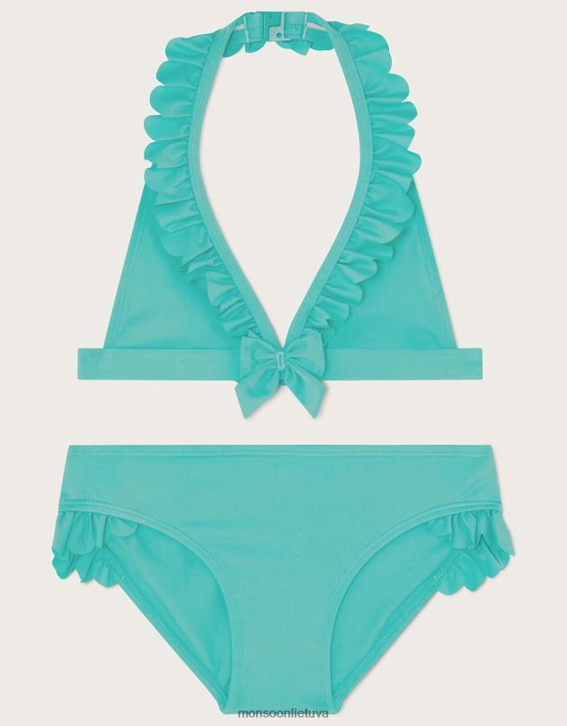 Monsoon trikampio bikinio puošmenų komplektas mergina žalias apranga DPXBJ2018