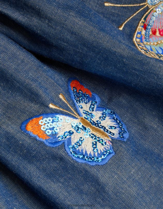 Monsoon chambray drugelio sijonas mergina mėlyna apranga DPXBJ1807