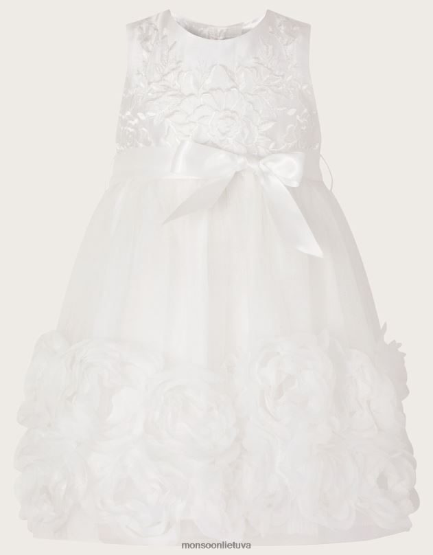 Monsoon 3d suknelė kūdikiui odette blossom mergina dramblio kaulo apranga DPXBJ2055