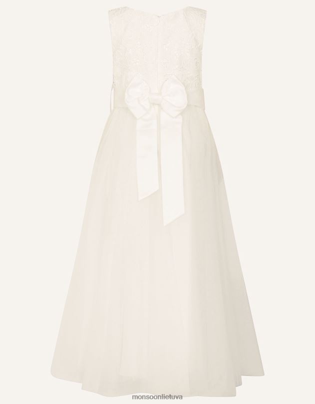 Monsoon Alice nėrinių liemenė tiulio maxi suknelė mergina dramblio kaulo apranga DPXBJ1981