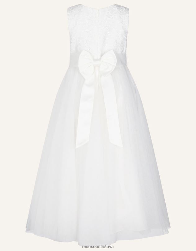 Monsoon Alice nėrinių liemenė tiulio maxi suknelė mergina dramblio kaulo apranga DPXBJ2043