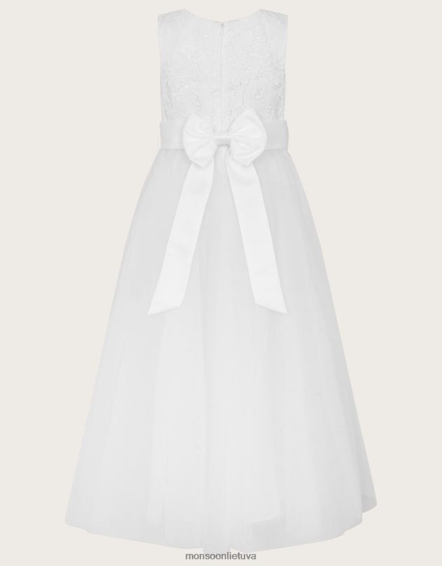 Monsoon Alisa nėrinių tiulio maxi komunijos suknelė mergina baltas apranga DPXBJ2001