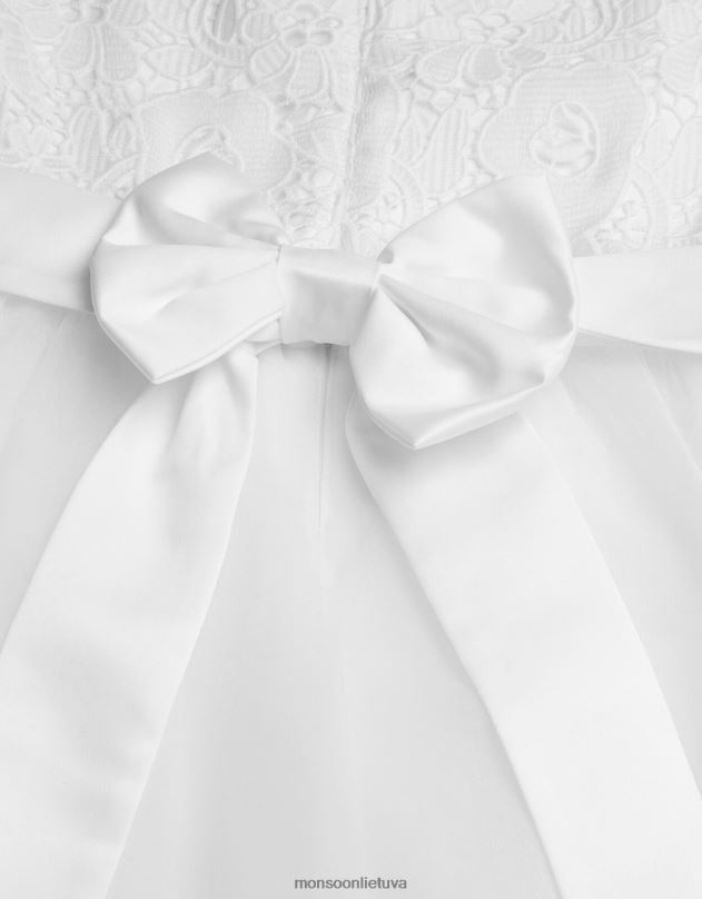 Monsoon Alisa nėrinių tiulio maxi komunijos suknelė mergina baltas apranga DPXBJ2001