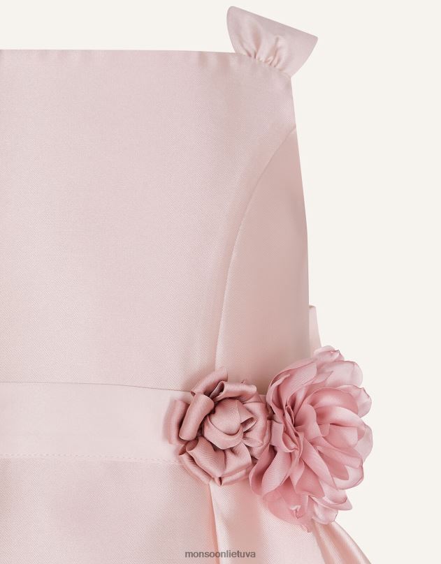 Monsoon Audrey hercogienės ruoželinė pamergių suknelė mergina rožinis apranga DPXBJ1607