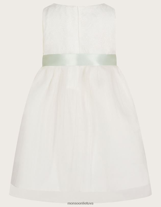 Monsoon Baby Freya Scuba pamergių suknelė mergina dramblio kaulo apranga DPXBJ2158