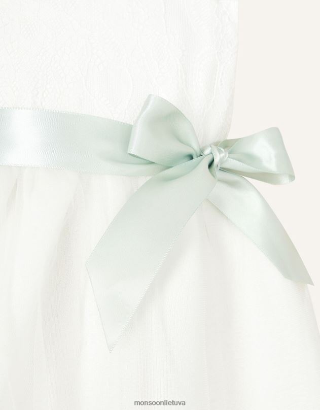 Monsoon Baby Freya Scuba pamergių suknelė mergina dramblio kaulo apranga DPXBJ2184