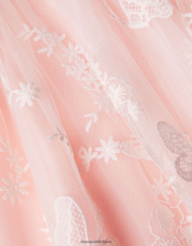 Monsoon Baby May su drugeliu nėriniuota suknelė mergina rožinis apranga DPXBJ2104