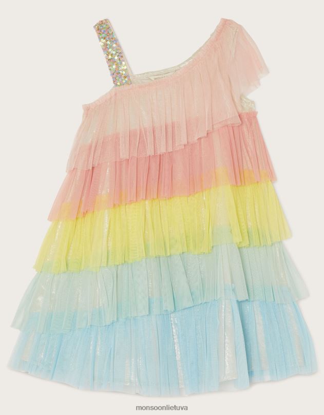 Monsoon Diskotekinė vieno peties colorblock suknelė mergina keli apranga DPXBJ1994