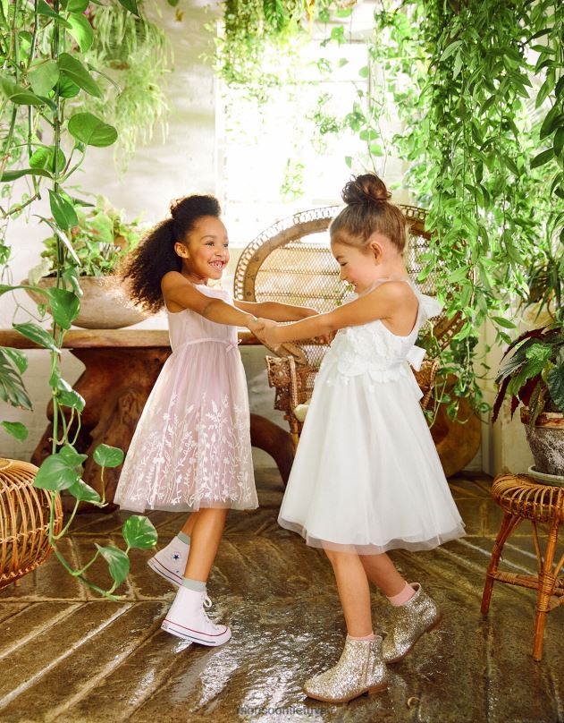 Monsoon Ophelia nėriniuota tiulio suknelė mergina dramblio kaulo apranga DPXBJ1998