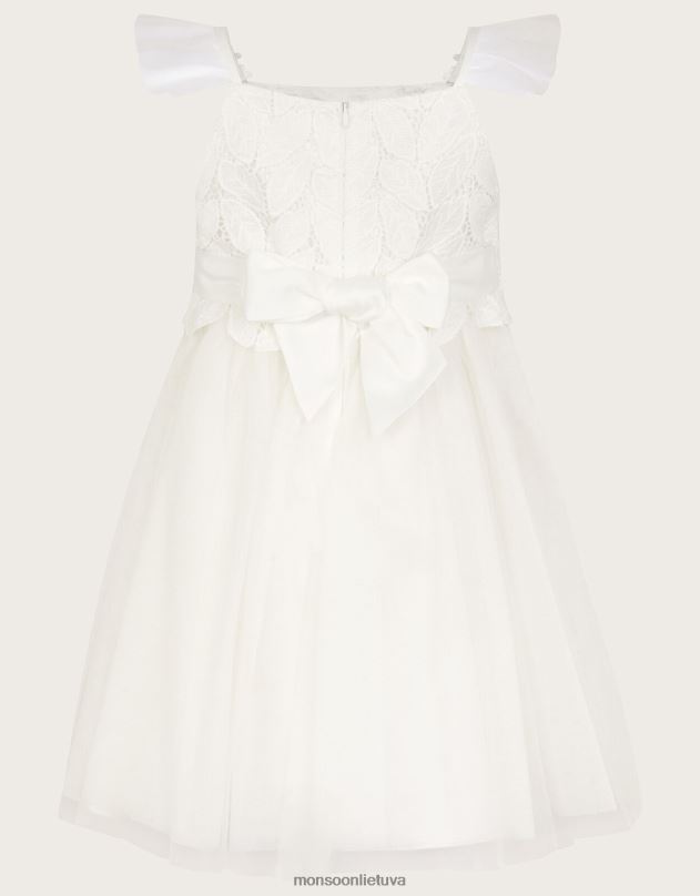 Monsoon Ophelia nėriniuota tiulio suknelė mergina dramblio kaulo apranga DPXBJ1998