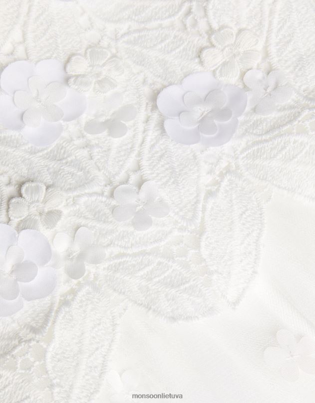 Monsoon Ophelia nėriniuota tiulio suknelė mergina dramblio kaulo apranga DPXBJ1998