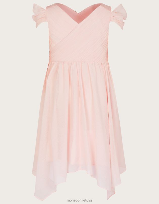 Monsoon Perdirbto poliesterio suknelė ant pečių mergina rožinis apranga DPXBJ1985