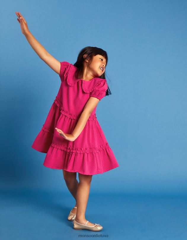 Monsoon Suknelė su raukiniais apykakle mergina rožinė (šviesiai rožinė) apranga DPXBJ1757