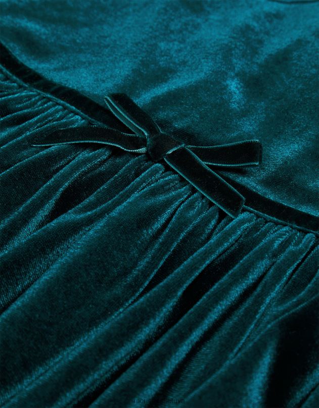 Monsoon aksominė suknelė su drugeliu apykakle mergina žalias apranga DPXBJ1653