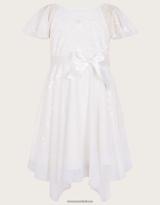 Monsoon amelia siuvinėta tiulio suknelė mergina dramblio kaulo apranga DPXBJ1990