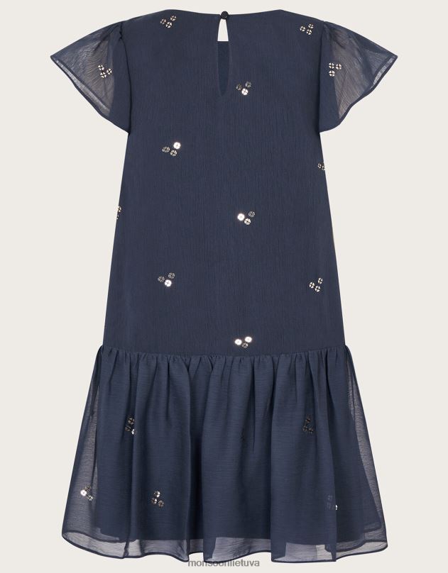 Monsoon blizgučiu šifono vakarinė suknelė mergina mėlyna (navy) apranga DPXBJ1733