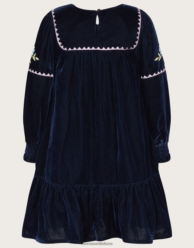 Monsoon boutique aksominė boho suknelė mergina mėlyna (navy) apranga DPXBJ1718