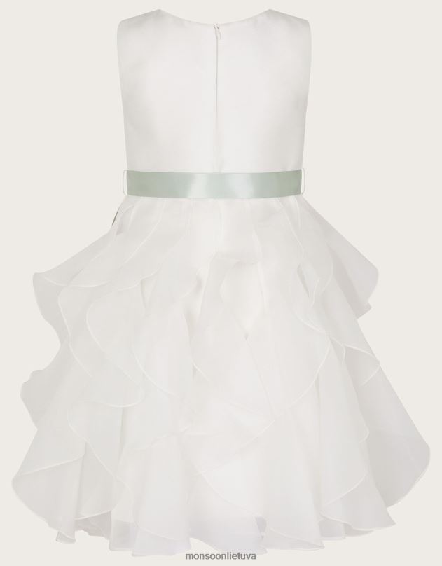 Monsoon cannes organza raukini suknelė mergina dramblio kaulo apranga DPXBJ1636