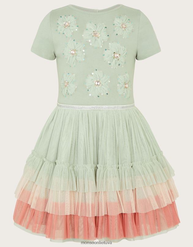 Monsoon diskoteka gėlių suknelė mergina žalias (šalavijas) apranga DPXBJ1590