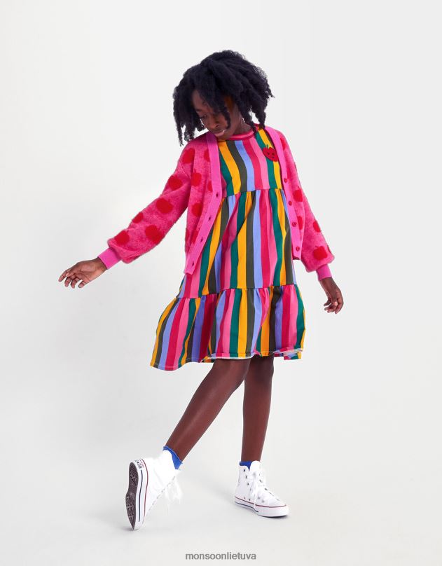 Monsoon dryžuota trikotažinė suknelė mergina keli apranga DPXBJ1598