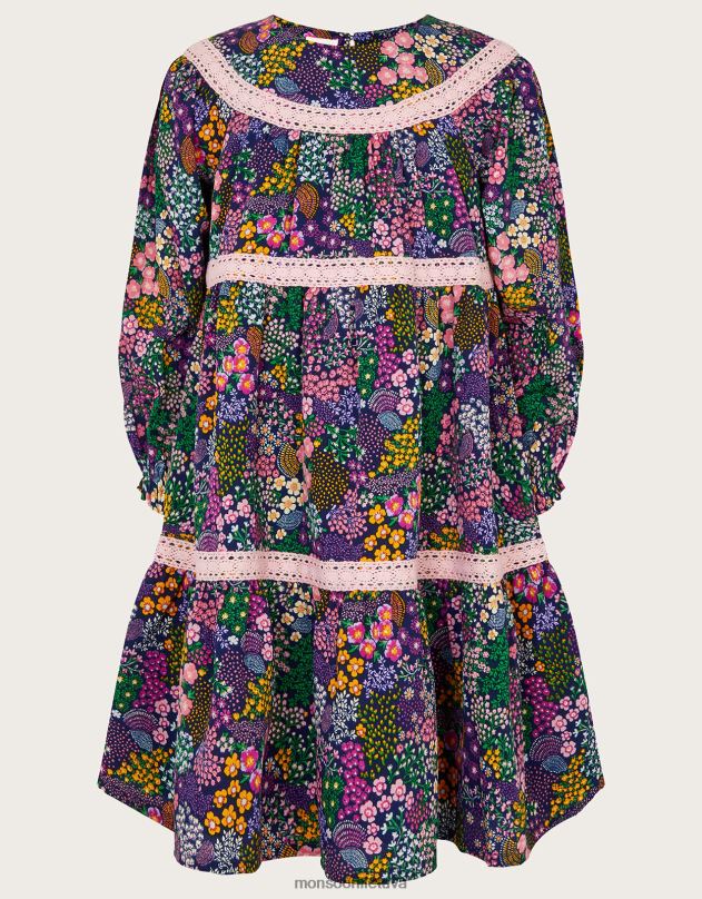 Monsoon gėlėmis dekoruota suknelė mergina mėlyna apranga DPXBJ1742