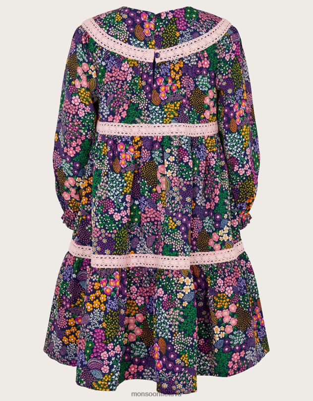 Monsoon gėlėmis dekoruota suknelė mergina mėlyna apranga DPXBJ1742
