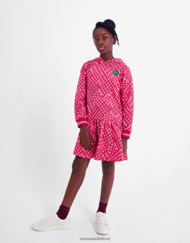 Monsoon čiuožėjo suknelė su gobtuvu mergina raudona apranga DPXBJ1655