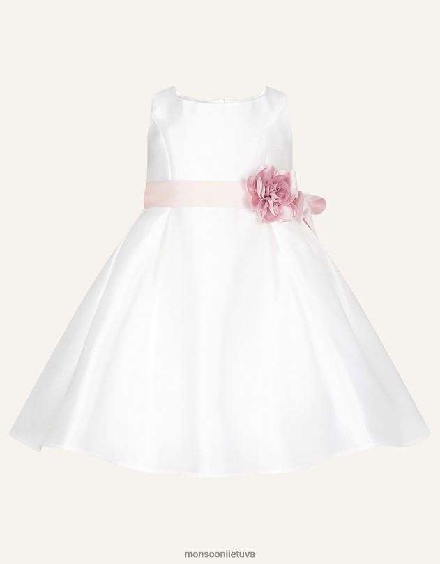 Monsoon kūdikių Audrey hercogienės ruoželinė suknelė mergina dramblio kaulo apranga DPXBJ2138