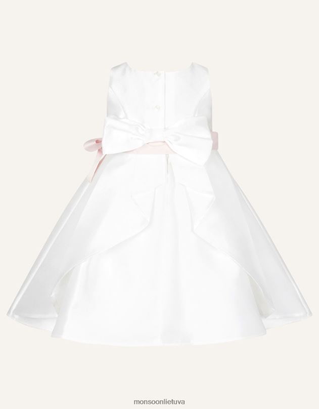 Monsoon kūdikių Audrey hercogienės ruoželinė suknelė mergina dramblio kaulo apranga DPXBJ2138