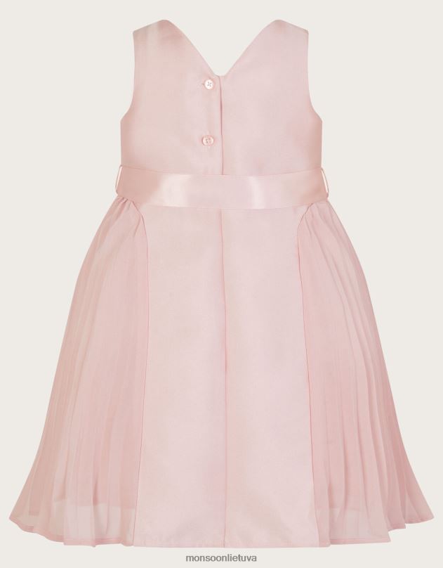 Monsoon kūdikių Polly klostuota pamergių suknelė mergina rožinis apranga DPXBJ2116