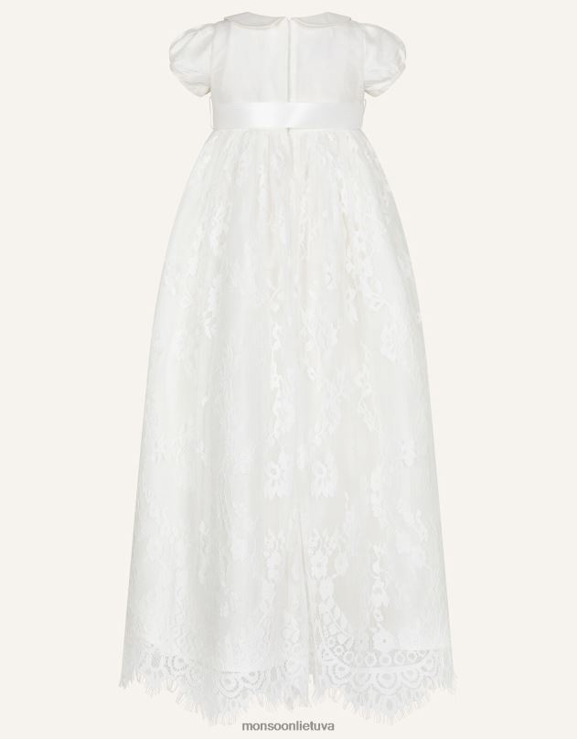 Monsoon kūdikių provenza šilkinė krikšto suknelė mergina dramblio kaulo apranga DPXBJ2172