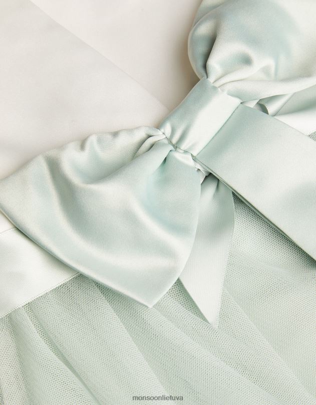 Monsoon kūdikių tiulio pamergių suknelė mergina žalias apranga DPXBJ2051