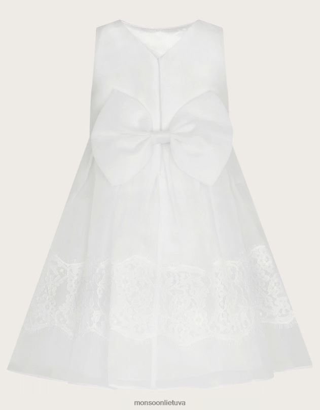 Monsoon kūdikio alovette nėriniuota krikšto suknelė mergina baltas apranga DPXBJ2100