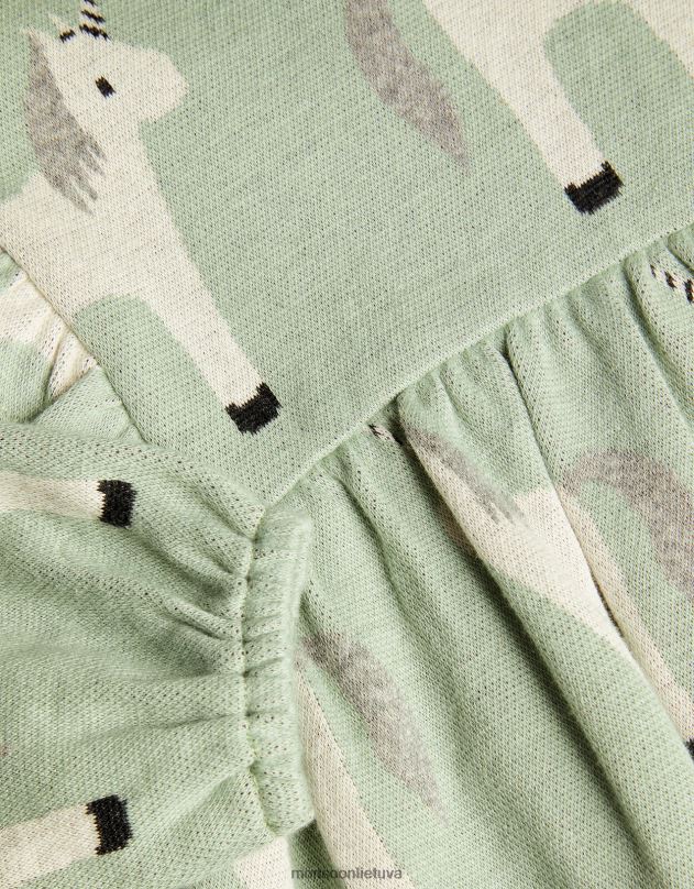 Monsoon kūdikio vienaragio megztinio suknelė mergina žalias apranga DPXBJ2070