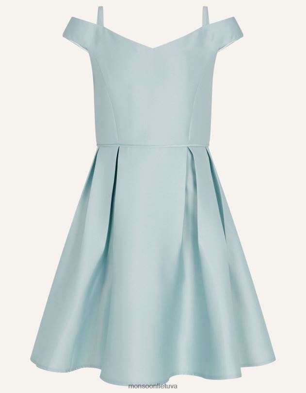 Monsoon kunigaikštienės ruoželinis bardot išleistuvių suknelė mergina žalias apranga DPXBJ2034