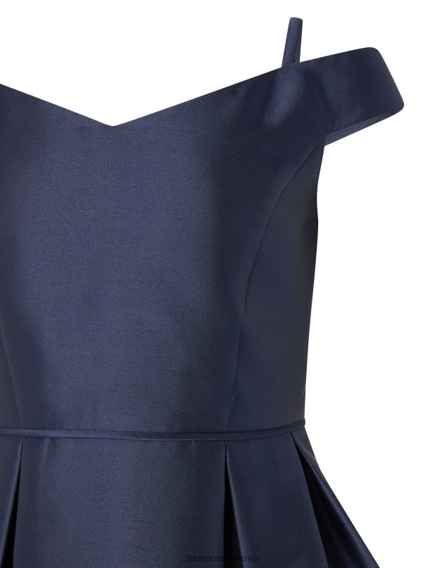 Monsoon kunigaikštienės ruoželinis bardot išleistuvių suknelė mergina mėlyna (navy) apranga DPXBJ2033