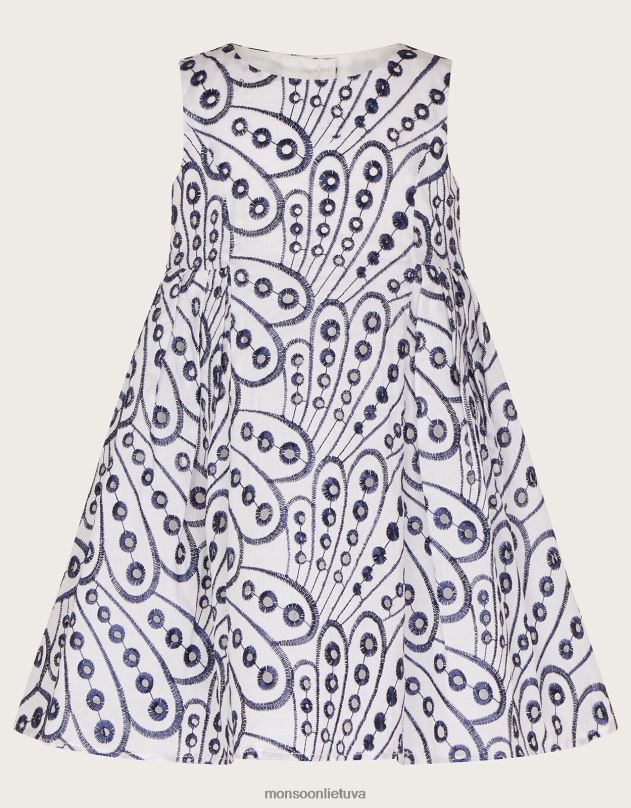 Monsoon mažylio drugelio sparneliu siuvinėta suknelė mergina mėlyna (navy) apranga DPXBJ2155