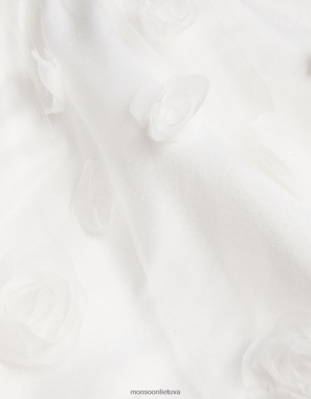Monsoon margot nėrinių 3d rožių suknelė mergina dramblio kaulo apranga DPXBJ2023