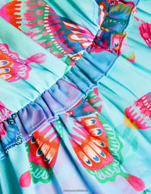 Monsoon ombre butterfly daugiasluoksnė suknelė mergina keli apranga DPXBJ1863
