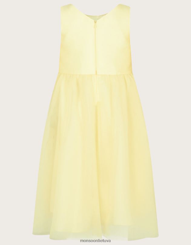 Monsoon rožėmis siuvinėta suknelė mergina geltona (citrina) apranga DPXBJ1800