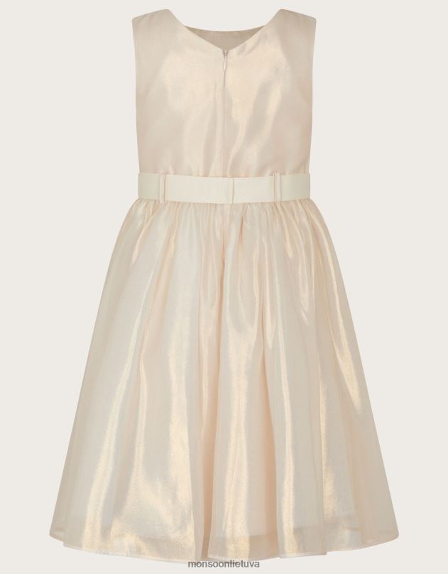 Monsoon stebuklų žemė, blizganti organza karoliukais papuošta suknelė mergina natūralus (šampanas) apranga DPXBJ1861