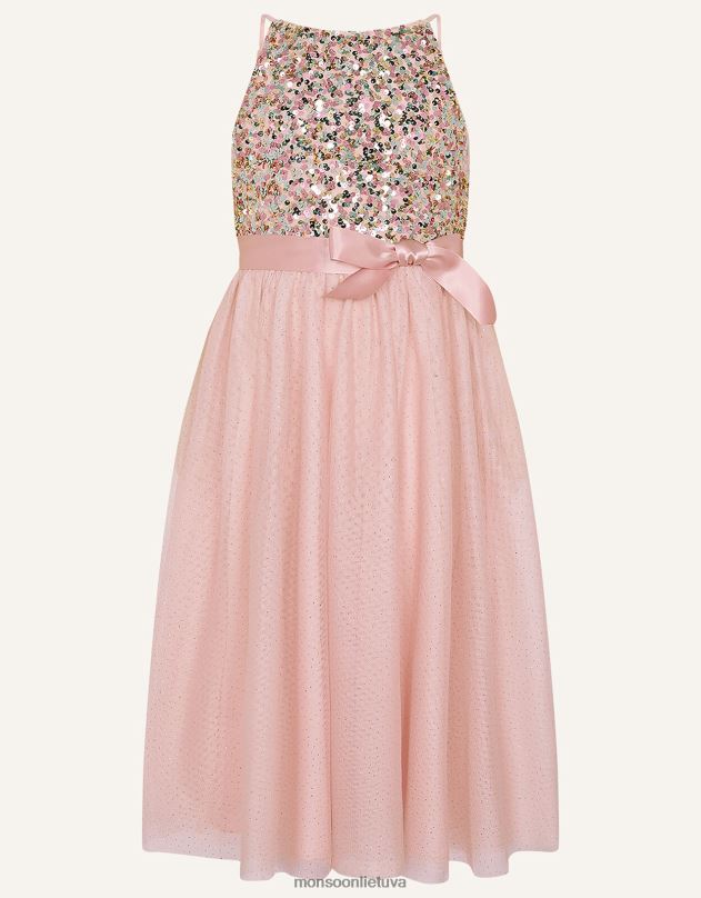 Monsoon tiesa diskoteka blizguciu suknele mergina rožinis apranga DPXBJ1954