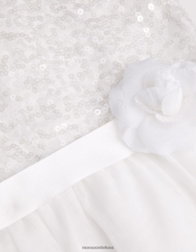 Monsoon tiesos blizgučiai pamergės suknelė mergina dramblio kaulo apranga DPXBJ1587