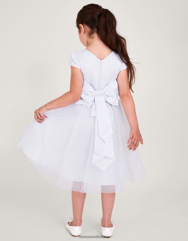 Monsoon tiulio pamergių komunijos suknelė mergina baltas apranga DPXBJ2024