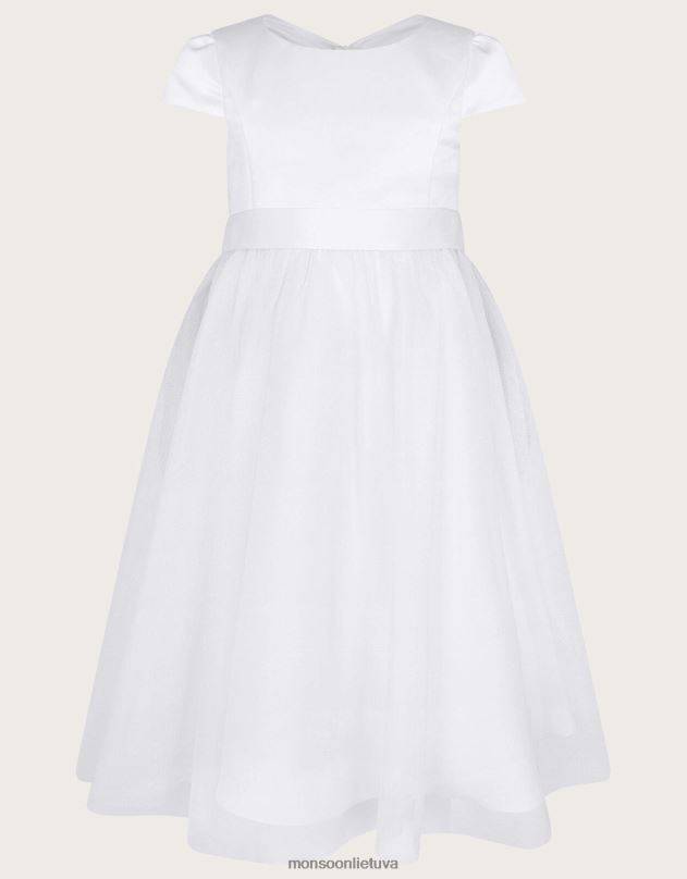 Monsoon tiulio pamergių komunijos suknelė mergina baltas apranga DPXBJ2024