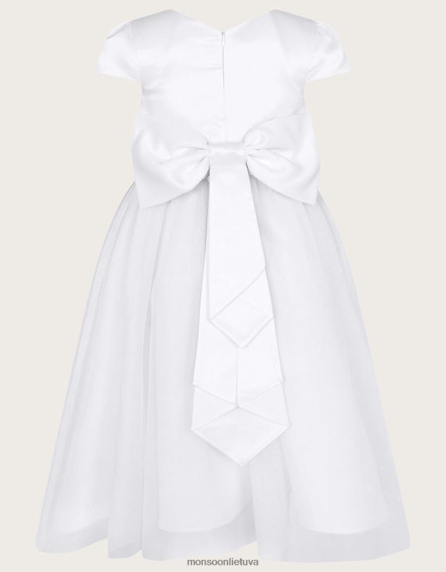 Monsoon tiulio pamergių komunijos suknelė mergina baltas apranga DPXBJ2024