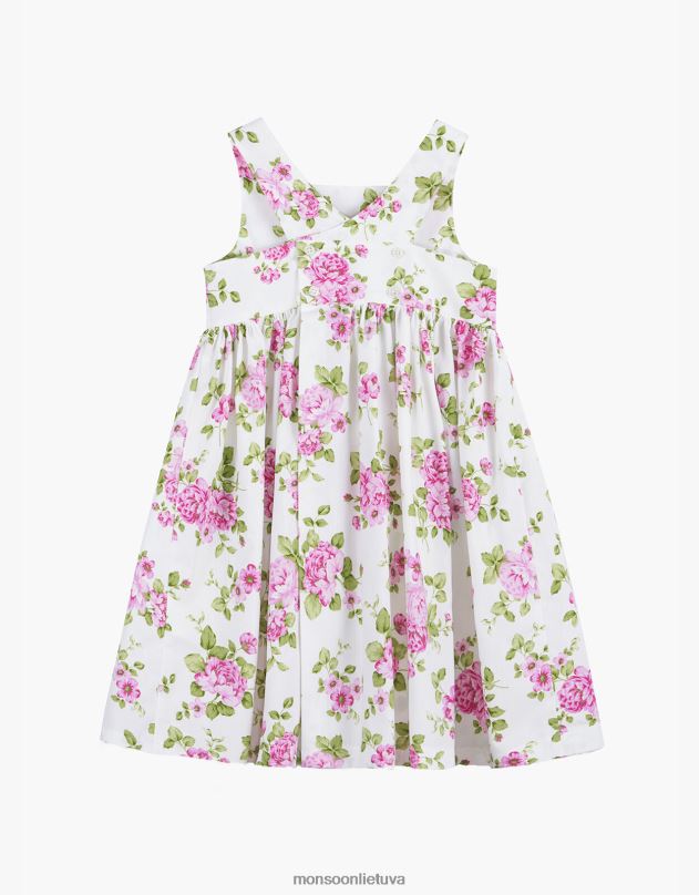 Monsoon trotters adelina vintažinė rožinė suknelė su kryžiumi vaikai rožinis apranga DPXBJ2000