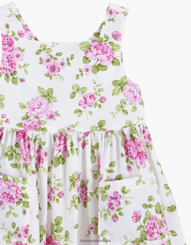 Monsoon trotters adelina vintažinė rožinė suknelė su kryžiumi vaikai rožinis apranga DPXBJ2000